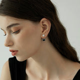 Enamel Heart Pearl Drop Earrings