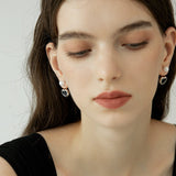 Enamel Heart Pearl Drop Earrings