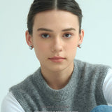 Minimalist Bar Pearl Stud Earrings