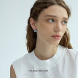 Minimalist Round Cabochon Stud Earrings