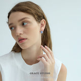 Minimalist Round Cabochon Stud Earrings