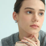 Minimalist Bar Pearl Stud Earrings