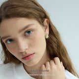 Minimalist Round Cabochon Stud Earrings