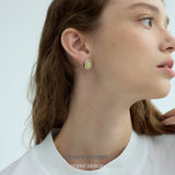 Minimalist Round Cabochon Stud Earrings