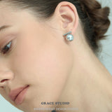 Minimalist Bar Pearl Stud Earrings