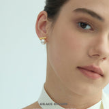 Minimalist Bar Pearl Stud Earrings