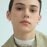 Minimalist Bar Pearl Stud Earrings