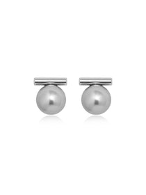 Minimalist Bar Pearl Stud Earrings - Grace Studio