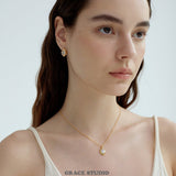 Molten Oval Zirconia Earrings