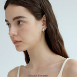 Molten Oval Zirconia Earrings