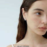 Molten Oval Zirconia Earrings