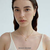 Molten Oval Zirconia Necklace