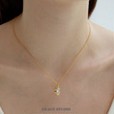 Molten Oval Zirconia Necklace