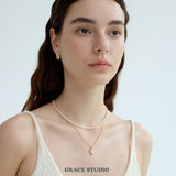 Molten Oval Zirconia Necklace