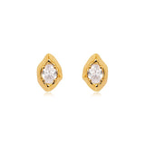 Molten Oval Zirconia Earrings