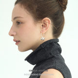 Whimsical Sphere Cluster Drop Hoop Earrings