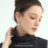 Whimsical Sphere Cluster Drop Hoop Earrings