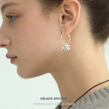 Whimsical Sphere Cluster Drop Hoop Earrings