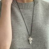 Whimsical Grape Cluster Cord Necklace