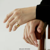 Sculpted Teardrop Adjustable Ring
