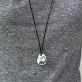 Irregular Molten Pebble Pendant Cord Necklace