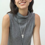 Irregular Molten Pebble Pendant Cord Necklace