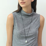 Irregular Molten Pebble Pendant Cord Necklace