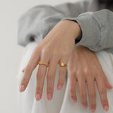 Sculpted Teardrop Adjustable Ring