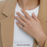 Sculpted Teardrop Adjustable Ring