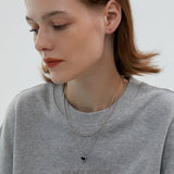 Heart Pendant Stainless Steel Layered Necklace