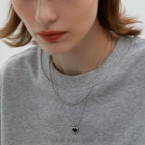 Heart Pendant Stainless Steel Layered Necklace