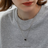 Heart Pendant Stainless Steel Layered Necklace