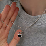 Heart Pendant Stainless Steel Layered Necklace