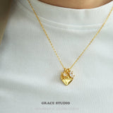 Amour Heart Charm Pendant Necklace