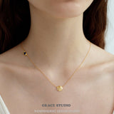 Twist Disc Brass Necklace