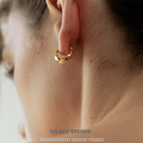 Ripple Twist Brass Hoop Earrings