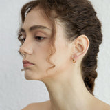 Ripple Twist Brass Hoop Earrings