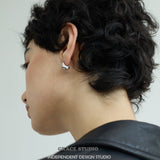 Bean Curve Copper Stud Earrings