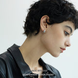 Bean Curve Copper Stud Earrings