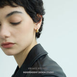 Bean Curve Copper Stud Earrings
