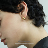 Bean Curve Copper Stud Earrings