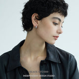 Bean Curve Copper Stud Earrings