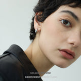Bean Curve Copper Stud Earrings