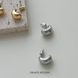 Bean Curve Copper Stud Earrings