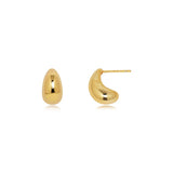 Bean Curve Copper Stud Earrings