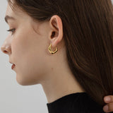 Ripple Irregular Metal Stud Earrings