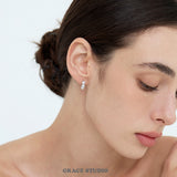 Elegant Pearl Trio Huggie Earrings