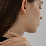 Ripple Irregular Metal Stud Earrings