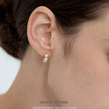 Elegant Pearl Trio Huggie Earrings