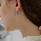 Ripple Irregular Metal Stud Earrings